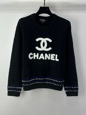 CHANEL Black Crewneck Sweater